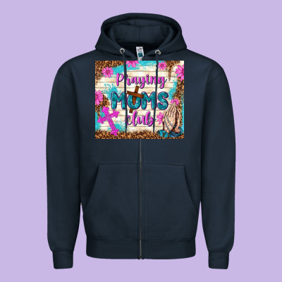 Praying Moms Club Zipper Hoodie Designed By Tumblerdesignbyshophia