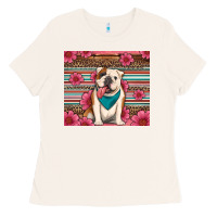 Bone british bulldog floral serape Ladies Tee - Artiststas