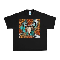 Black Western with bull skull Urban Heavy Tee - NancyCooperArtShop