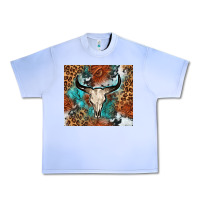 Grape Ice Western with bull skull Urban Heavy Tee - NancyCooperArtShop