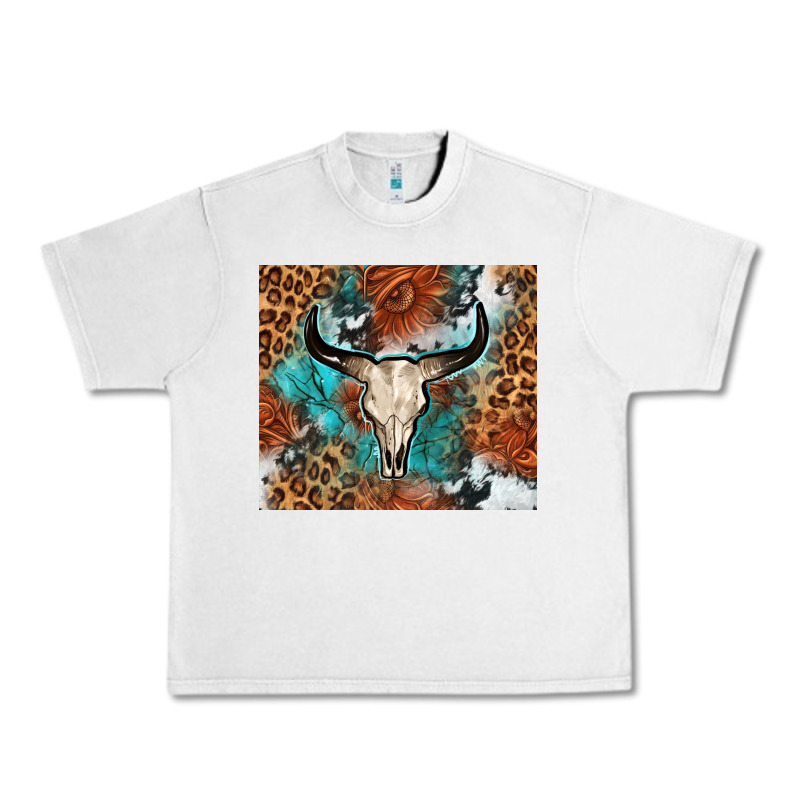Western With Bull Skull Urban Heavy Tee by NancyCooperArtShop | Teevron