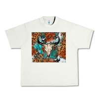 Pistachio Western with bull skull Urban Heavy Tee - NancyCooperArtShop
