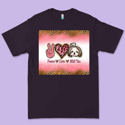 Peace Love Shih Tzu Premium Tee Designed By Jasminsmagicworld