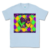 Dusty Blue mardi gras hearts Classic Tee - JahusDesignShop