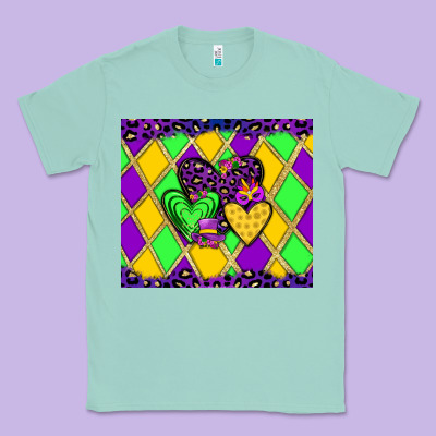 Mardi Gras Hearts Classic Tee Designed By Jahusdesignshop