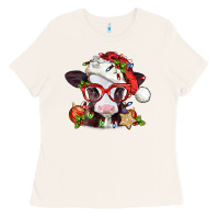 Bone Christmas baby cow Ladies Tee - Jasminsmagicworld