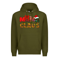 Army Green Mama claus mother's day Premium Hoodie - HowdyJamesFarm