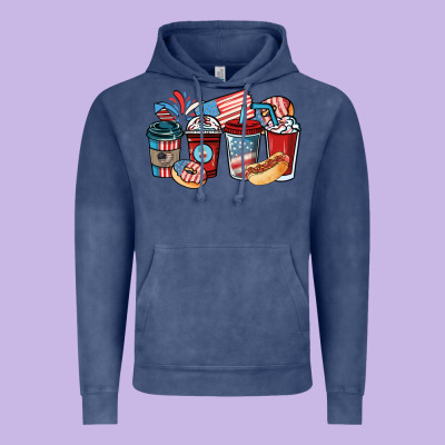 4th Of July Coffee Cups Vintage Hoodie Designed By Nancycooperartshop