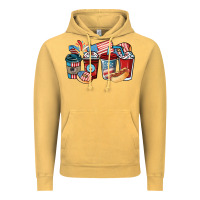 Vintage Mustard 4th of july coffee cups Vintage Hoodie - NancyCooperArtShop