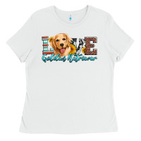 White love golden retriever Ladies Tee - Artiststas
