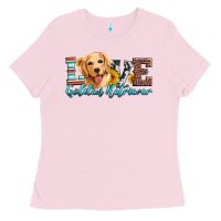 Bubblegum Pink love golden retriever Ladies Tee - Artiststas