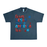 Midnight Navy love jesus and america too Urban Heavy Tee - JahusDesignShop