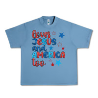 Pebble Blue love jesus and america too Urban Heavy Tee - JahusDesignShop