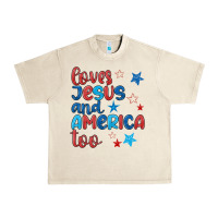Sandshell love jesus and america too Urban Heavy Tee - JahusDesignShop