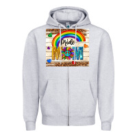 Heather Grey pride mom Zipper Hoodie - TumblerDesignByShophia