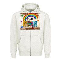 Oatmeal Heather pride mom Zipper Hoodie - TumblerDesignByShophia