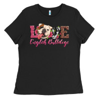 Black love english bulldogs Ladies Tee - Artiststas