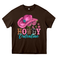 Chocolate Brown valentines day cowgirl hat and howdy Heavy Core Tee - AdoDesignShop