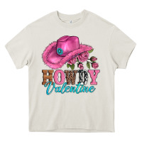 Cream valentines day cowgirl hat and howdy Heavy Core Tee - AdoDesignShop