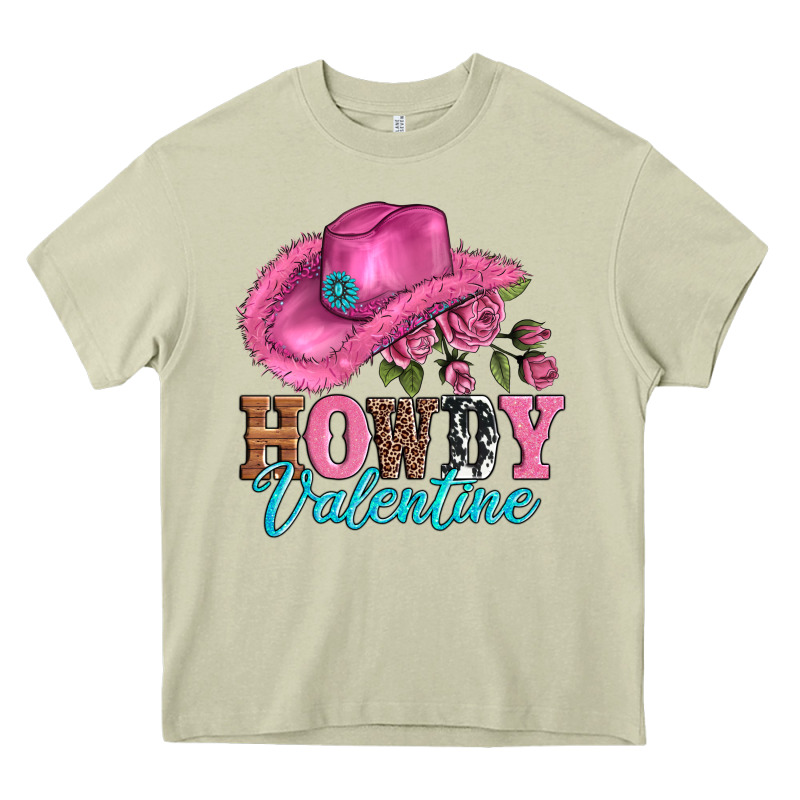 Valentines Day Cowgirl Hat And Howdy Heavy Core Tee by AdoDesignShop | Teevron