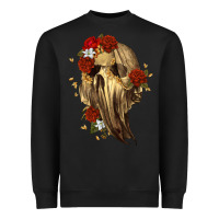 Black Ghost Skeleton Heavyweight Sweatshirt - RanaPortraitStore