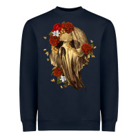 Navy Ghost Skeleton Heavyweight Sweatshirt - RanaPortraitStore