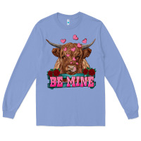 Colony Blue be mine highland cow Long Sleeve Tee - RanaPortraitStore