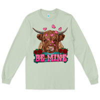 Matcha be mine highland cow Long Sleeve Tee - RanaPortraitStore
