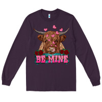 Plum be mine highland cow Long Sleeve Tee - RanaPortraitStore