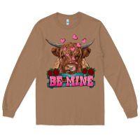 Toasted Coconut be mine highland cow Long Sleeve Tee - RanaPortraitStore