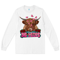 White be mine highland cow Long Sleeve Tee - RanaPortraitStore