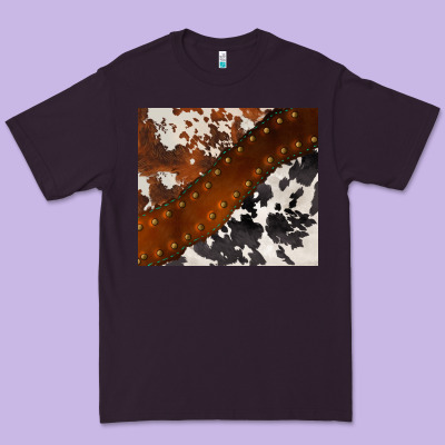 Cowhide Leather Premium Tee Designed By Barkaloodesign