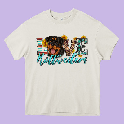 Love Rottweilers Heavy Core Tee Designed By Artiststas