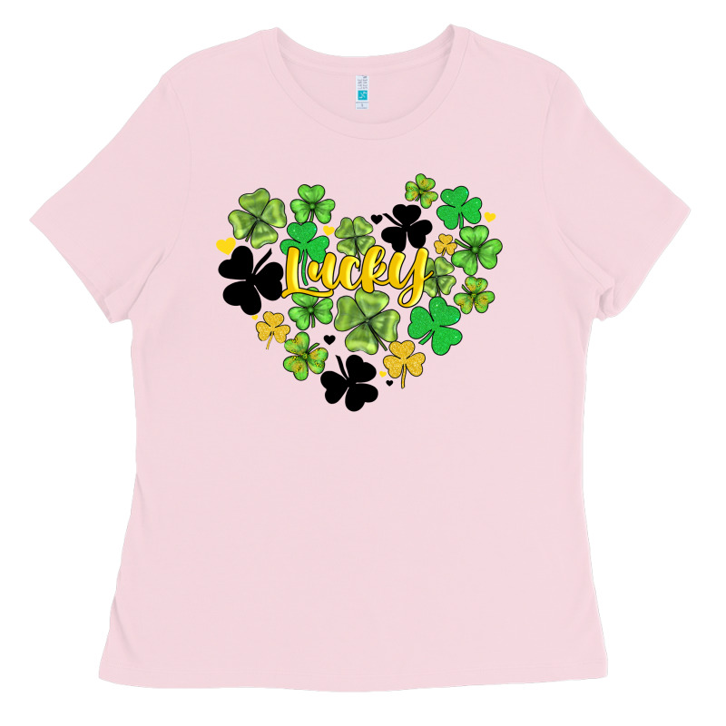 Lucky Heart Shaped Clover Ladies Tee by AdoDesignShop | Teevron