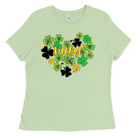 Matcha lucky heart shaped clover Ladies Tee - AdoDesignShop