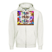 Oatmeal Heather pray on it pray over it pray through it Zipper Hoodie - TumblerDesignByShophia