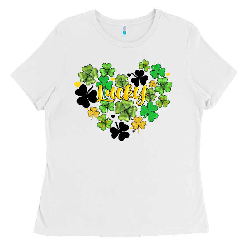 Lucky Heart Shaped Clover Ladies Tee by AdoDesignShop | Teevron