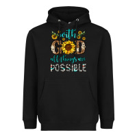 Black with god all things are possible Heavyweight Hoodie - OliviaCreatesArt