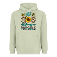 Matcha with god all things are possible Heavyweight Hoodie - OliviaCreatesArt