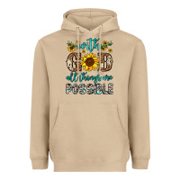Mushroom with god all things are possible Heavyweight Hoodie - OliviaCreatesArt