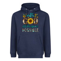 Navy with god all things are possible Heavyweight Hoodie - OliviaCreatesArt