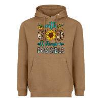 Toasted Coconut with god all things are possible Heavyweight Hoodie - OliviaCreatesArt