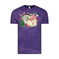 Cloud Purple pink santa and disco ball with christmas tree Vintage Tee - MaliasSmallBusiness