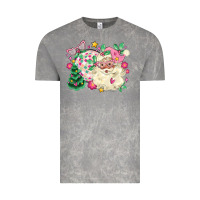 Cloud Rock pink santa and disco ball with christmas tree Vintage Tee - MaliasSmallBusiness