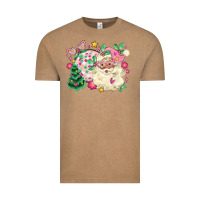 Vintage Coffee pink santa and disco ball with christmas tree Vintage Tee - MaliasSmallBusiness