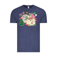 Pink Santa And Disco Ball With Christmas Tree Vintage Tee | Teevron
