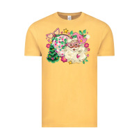 Vintage Mustard pink santa and disco ball with christmas tree Vintage Tee - MaliasSmallBusiness