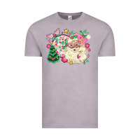 Vintage Zinc pink santa and disco ball with christmas tree Vintage Tee - MaliasSmallBusiness