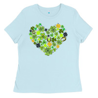 Baby Blue heart shaped clover Ladies Tee - AdoDesignShop