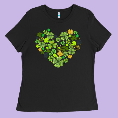 Heart Shaped Clover Ladies Tee Designed By Adodesignshop